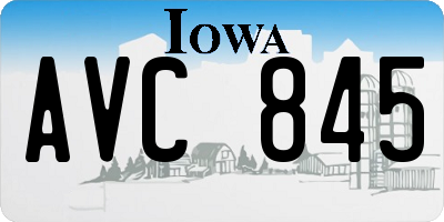 IA license plate AVC845