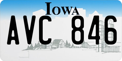 IA license plate AVC846