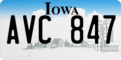 IA license plate AVC847
