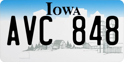 IA license plate AVC848