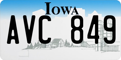 IA license plate AVC849