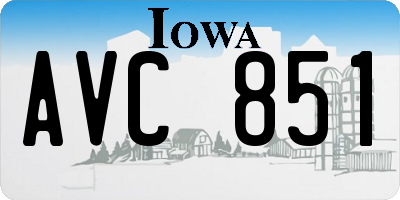IA license plate AVC851