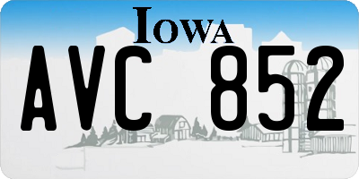 IA license plate AVC852