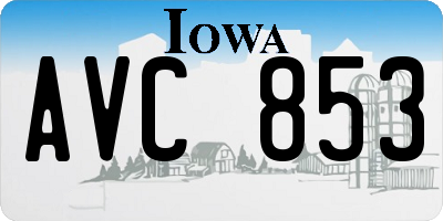 IA license plate AVC853