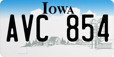 IA license plate AVC854