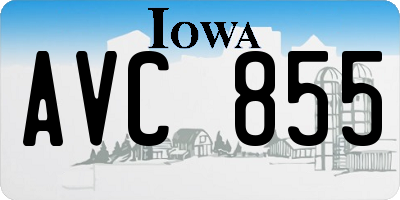 IA license plate AVC855