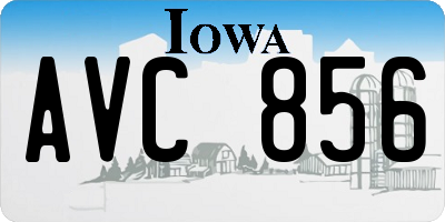 IA license plate AVC856