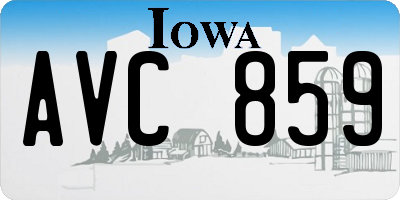 IA license plate AVC859