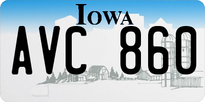 IA license plate AVC860