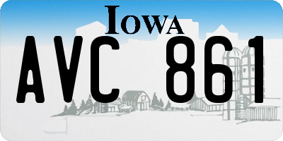 IA license plate AVC861