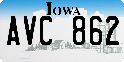 IA license plate AVC862