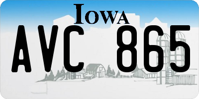 IA license plate AVC865