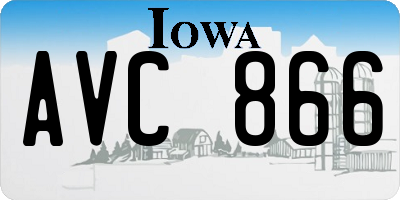 IA license plate AVC866