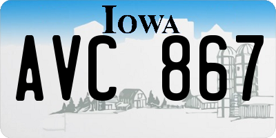 IA license plate AVC867