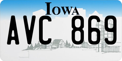 IA license plate AVC869