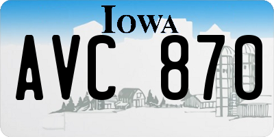 IA license plate AVC870