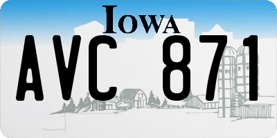 IA license plate AVC871