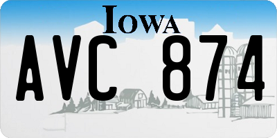 IA license plate AVC874