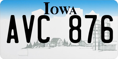IA license plate AVC876
