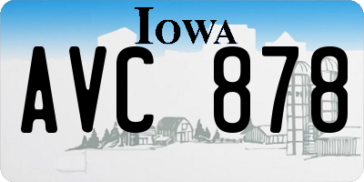 IA license plate AVC878