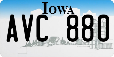 IA license plate AVC880