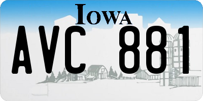 IA license plate AVC881