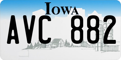 IA license plate AVC882