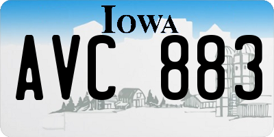 IA license plate AVC883