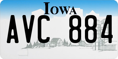 IA license plate AVC884
