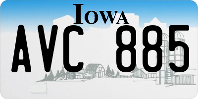 IA license plate AVC885