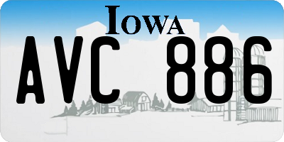 IA license plate AVC886