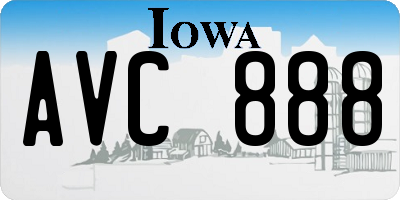 IA license plate AVC888