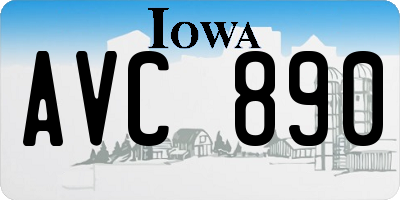 IA license plate AVC890