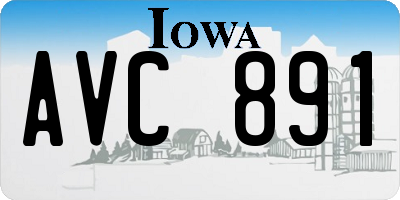 IA license plate AVC891