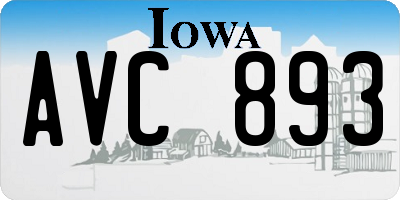 IA license plate AVC893