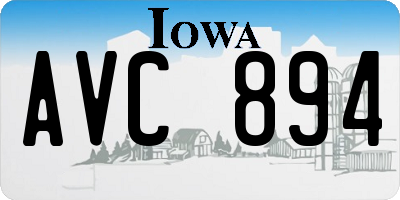 IA license plate AVC894