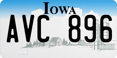 IA license plate AVC896