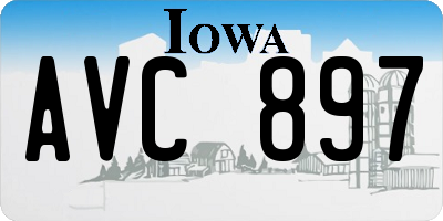 IA license plate AVC897