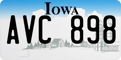 IA license plate AVC898