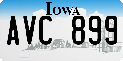 IA license plate AVC899
