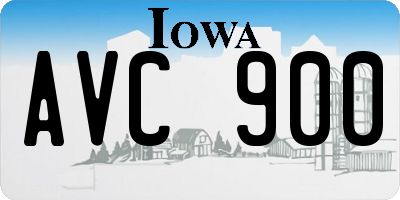 IA license plate AVC900