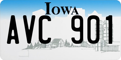 IA license plate AVC901