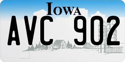 IA license plate AVC902