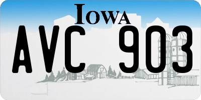 IA license plate AVC903