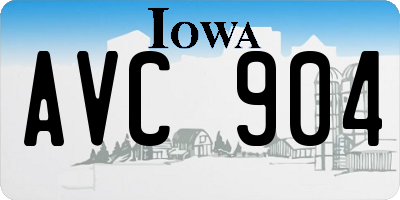 IA license plate AVC904
