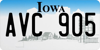 IA license plate AVC905