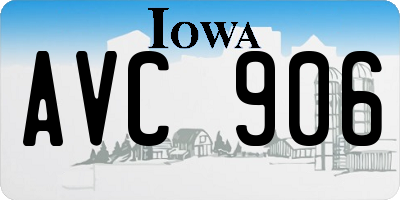 IA license plate AVC906