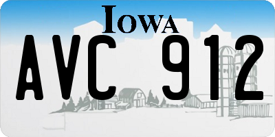 IA license plate AVC912