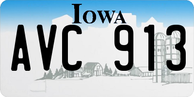 IA license plate AVC913