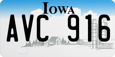 IA license plate AVC916